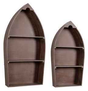 Set 2 Mensole in MDF Marroni