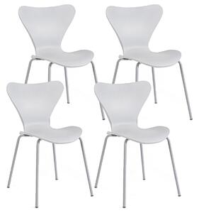 Set 4 Sedie 50x49,5x82 cm in Plastica Grigio Chiaro