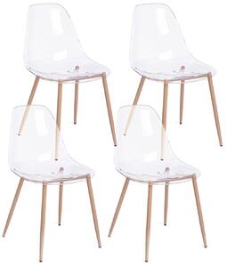 Set 4 Sedie 53x46x82 cm in Policarbonato Trasparente