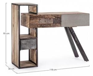 Consolle Manchester 118x35x95 cm in Acciaio e Legno