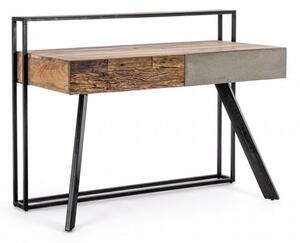 Scrivania 2 Cassetti 120x60x92 cm in Acciaio e Legno