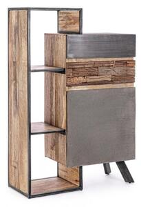 Mobile 1 Anta 2 Cassetti 90x40x140 cm in Acciaio e Legno