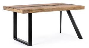 Tavolo da Pranzo 160x90x77 cm in Acciaio e Legno