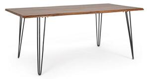 Tavolo da Pranzo 180x90x77 cm in Acciaio e Legno