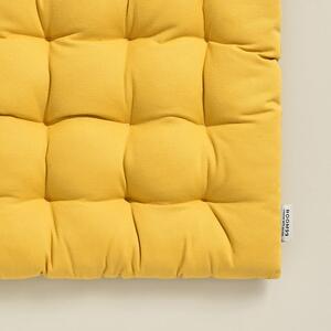 Cuscino per sedia in cotone giallo Premium 40x40 cm