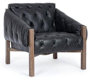 Poltrona Imbottita 83,5x81,5x76 cm in Similpelle Nera