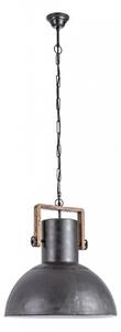 Lampadario Odessa 1 Luce Ø51x178 cm E27 in Legno e Acciaio Antracite