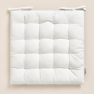 Cuscino per sedia in cotone artistico bianco caldo 40x40 cm