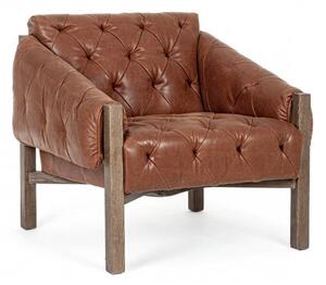 Poltrona Imbottita 83,5x81,5x76 cm in Similpelle Marrone