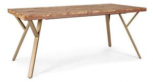 Tavolo da Pranzo 180x90x76 cm in Acciaio e Legno