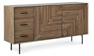 Credenza 2 Ante 3 Cassetti 160x40x83,2 cm in Legno Marrone