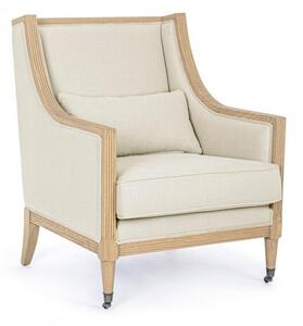 Poltrona Imbottita 75,5x88x98,5 cm in Tessuto Lino