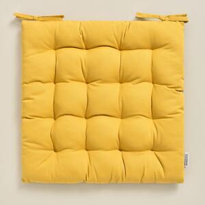 Cuscino per sedia in cotone giallo Premium 40x40 cm