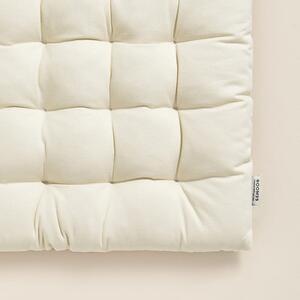 Cuscino per sedia in cotone crema premium 40x40 cm