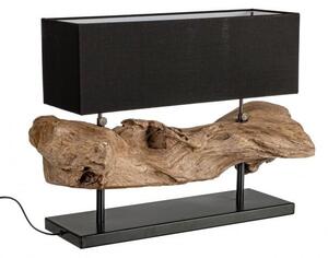 Lampada da Tavolo 75x25x55 cm E27 in Legno e Acciaio Pralume in Cotone Nero