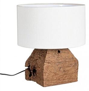 Lampada da Tavolo Ø35x40 cm E27 in Legno Pralume in Cotone Bianco