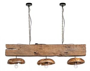 Lampadario Florent 3 Luci 130x30x28 cm E27 in Legno