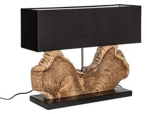Lampada da Tavolo 60x20x55 cm E27 in Legno Pralume in Cotone Nero