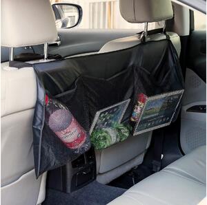 Organizer Sedile Posteriore Auto 3 Tasche in Tessuto Nero