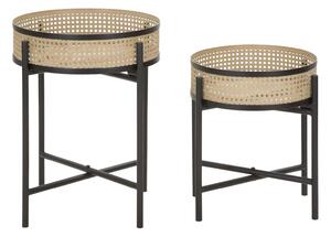 Set 2 Portavasi Ø40x50-35x40 cm in Metallo Ciotole Rimovibili