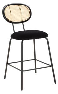 Sgabello Bar 47x57x98 cm in Metallo e Tessuto Nero