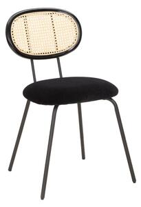 Sedia 43x54x80 cm in Metallo e Tessuto Nero