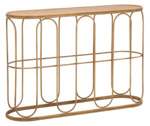 Consolle 110x32x77 cm in Metallo Piano in Rattan