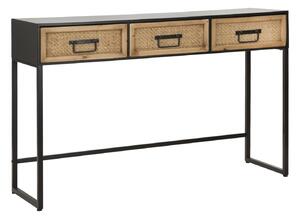 Consolle Fissa 3 Cassetti 120x35x78 cm in Metallo e Legno