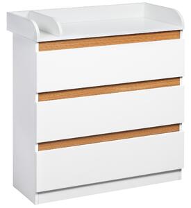 Cassettiera 3 Cassetti 80x40x86 cm in Legno MDF e Truciolato Bianco