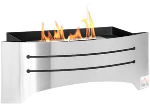Camino a Bioetanolo da Tavolo 45x18x17 cm in Acciaio Inox Argento