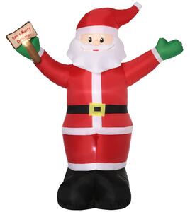 Babbo Natale Gonfiabile Luminoso 170x112x250 cm con Luci LED