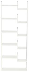 Libreria 6 Livelli 11 Scaffali 61x23x162,6 cm in MDF e Truciolato Bianco