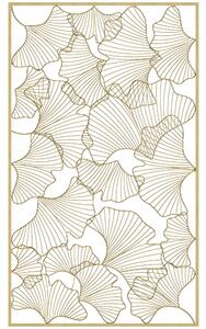 Decorazione Murale 3D Rettangolare 50x85 cm in Metallo Foglie di Ginkgo Oro