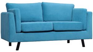 Divano 2 Posti 170x90x85 cm in Tessuto Effetto Velluto Blu