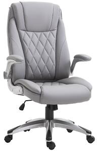 Sedia Poltrona Presidenziale da Ufficio 69,5x76x113-121 cm in Similpelle Grigia