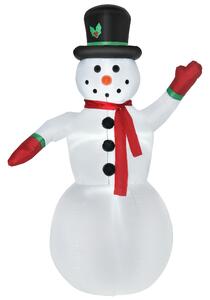 Pupazzo di Neve Gonfiabile 159x95x243 cm con Luci LED