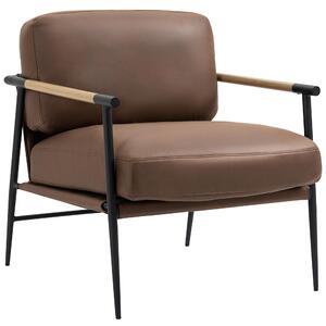 Poltroncina Imbottita 72x76x80 cm in Similpelle Marrone