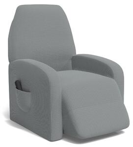 Copripoltrona Reclinabile Elasticizzato Taglia Unica con Tasca Laterale Grigio Chiaro