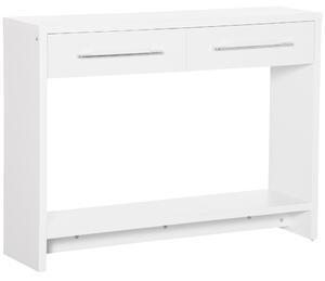 Consolle Fissa 2 Cassetti 101,6x28x76,2 cm in Truciolato Bianco