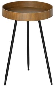 Tavolino da Caffè Ø40,6x61,5 cm in Legno e Acciaio Marrone e Nero