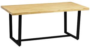 Tavolo da Pranzo 180x90x76 cm in Legno e Acciaio Nero