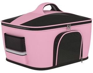 Borsa Trasportino 50x35x36 cm per Cani e Gatti 2 Porte Rosa