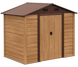 Casetta Box da Giardino Porta Utensili 196x236x208 cm in Acciaio Marrone