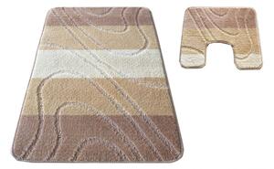 Set di due tappetini da bagno in colore beige 50 cm x 80 cm + 40 cm x 50 cm