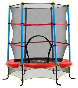 Trampolino Tappeto Elastico Ø165x162 cm per Bambini in Acciaio Tappeto in Poliestere