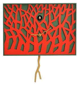 Orologio da parete rappresentante la foresta FOREST Cassa in MDF Dimensioni 41x10x h 29 cm in legno RAL 6202