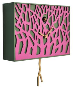 Orologio da parete rappresentante la foresta FOREST Cassa in MDF Dimensioni 41x10x h 29 cm in legno colore lilla