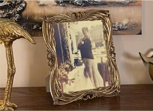 Giftgarden Cornice Portafoto Vintage 20x25 Cm: Bronzo Oro, Resina Decorata A Mano, Da Tavolo O Parete