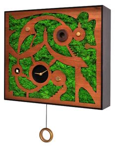 Orologio da parete rappresentante la foresta degli Hobbit HOBBITON Cassa in MDF Dimensioni 46x11x h 41 cm in legno colore legno e verde