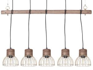 Lampadario rustico a 5 luci con paralume in ferro e ottone soggiorno stile moderno rustico Beliani
